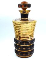 Vintage Mid-Century Bohemia smoked glass crystal carafe with 6 shot glasses - Image 2