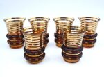 Vintage Mid-Century Bohemia smoked glass crystal carafe with 6 shot glasses - Image 8