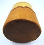 Set of six mid-century Scandinavian style vintage leather-covered smoked glass glow wine glasses - Image 3