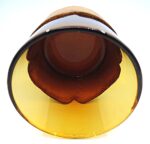 Set of six mid-century Scandinavian style vintage leather-covered smoked glass glow wine glasses - Image 4