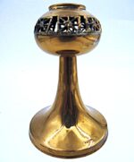 Mid Century Scandinavian Brutalist Design Bronze Candlestick