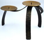 Mid Century Vintage Brutalist Style Candleholder for 2 candles - Image 2