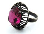 Old Vintage silver ring with purple stone