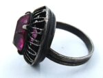 Old Vintage silver ring with purple stone - Image 2