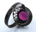 Old Vintage silver ring with purple stone - Image 4