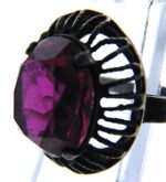 Old Vintage silver ring with purple stone - Image 6