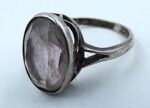 Old Vintage ring with a slightly pink stone (probably rock crystal)
