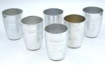 Vintage Souviet Era Shot Rack with 6 Aluminum Shot Glasses - Image 8