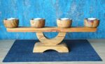 Vintage Stig Johnsson four-arm pine wood candelabra - Image 2
