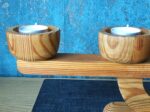 Vintage Stig Johnsson four-arm pine wood candelabra - Image 4