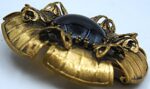 Large old vintage brooch with black stone - Image 2