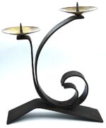 Mid Century Vintage Brutalist Style Candleholder for 2 candles - Image 2