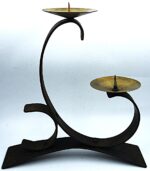 Mid Century Vintage Brutalist Style Candleholder for 2 candles