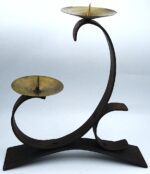 Mid Century Vintage Brutalist Style Candleholder for 2 candles - Image 2