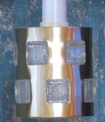 Vintage metal and glass pendant lamp by Einar Backstrom and Erik Hoglund