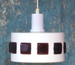 Vintage metal and glass pendant lamp by Einar Backstrom and Erik Hoglund - Image 2