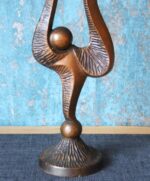 Vintage Soviet-era modern bronze candleholder for two candles - Image 3