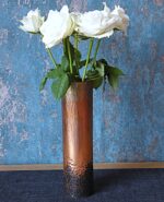Old Vintage copper flower vase