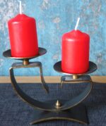 Pair of Mid Century Vintage Brutalist Style Candleholders for 2 candles - Image 2