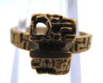 Vintage Scandinavian Design brutalist style bronze ring - Image 5