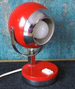 Vintage Space Age Adjustable Red Eyeball Table Lamp - Image 2