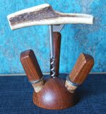 Vintage bar set made from wood and staghorn