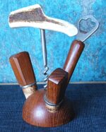 Vintage bar set made from wood and staghorn - Image 2