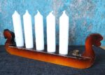 Vintage Mid Century Scandinavian Design Candle Holder for 5 candles - Viking ship