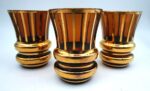 Vintage Mid-Century Bohemia smoked glass crystal 3 shot glasses