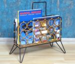 Vintage mid-century design magazine rack from the 1970's