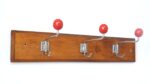 Mid-century Vintage 3-hook wooden rack - Image 2