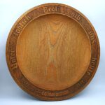 Old wooden plate bowl ’’ Our daily bread give us today 1942 ’’ from World War II