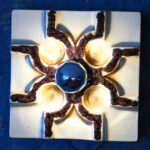 Vintage Mid-Century Space Age ceramic wall lamp from the 1960’s/70’s - Image 4