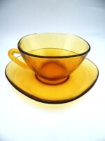 Vintage Vereco caffe cup with matching saucer