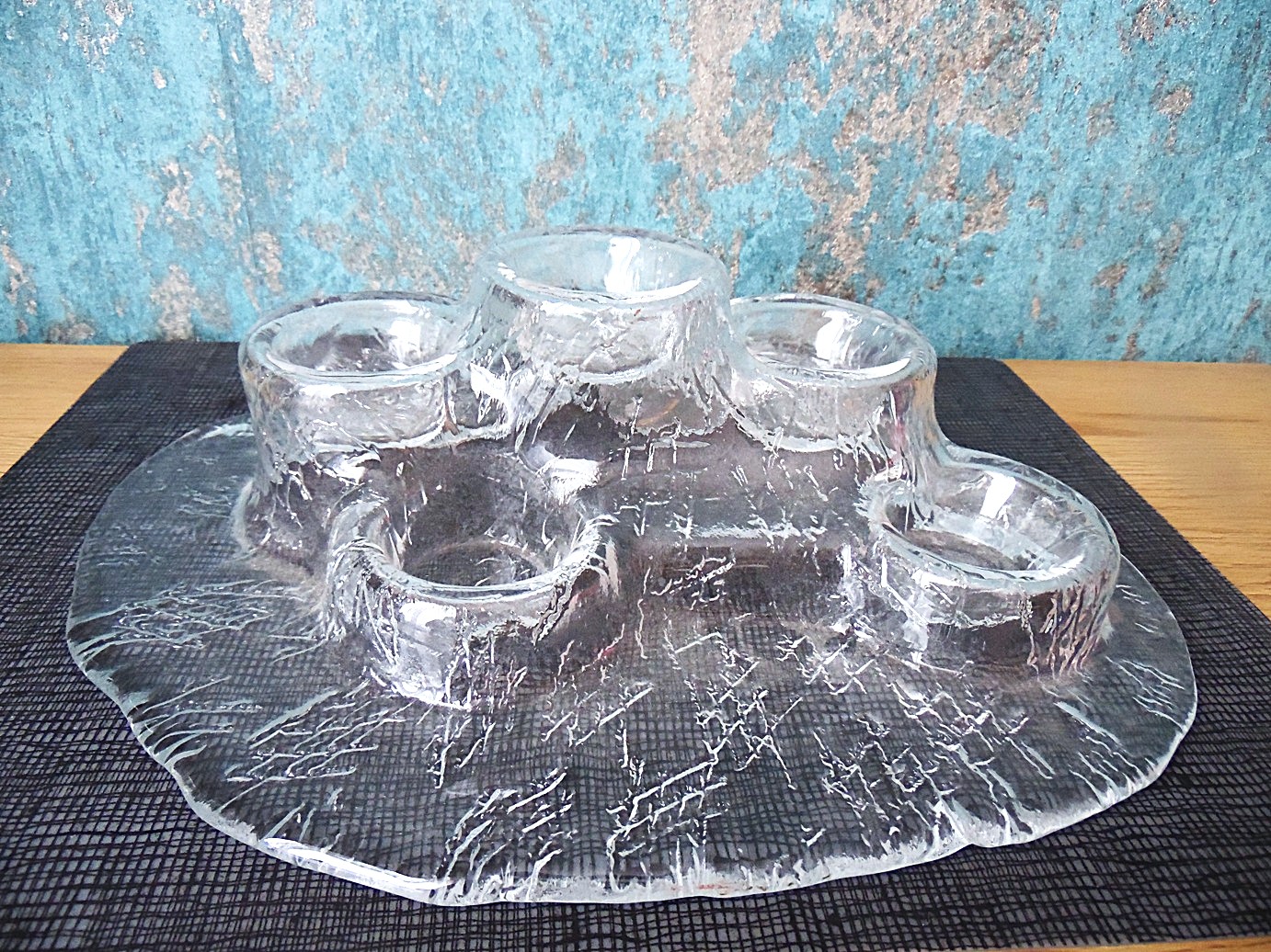 SAM_9473 Textured Art Glass Candle Holder ‘’Volcano’’ - Image 1