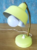 Vintage Mid-Century enameled metal bedside table lamp