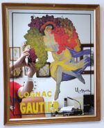 Vintage French cognac advertising mirror - Cognac Gautier Frères