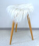Mid-century vintage style round stool covered with flock wool