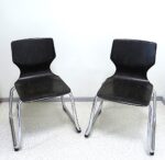 Set of two vintage children's chairs in the Bauhaus style Flötotto