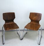 Set of two vintage children's chairs in the Bauhaus style Flötotto