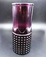 Vintage purple pressed glass flower vase “Ruutu”