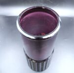 Vintage purple pressed glass flower vase “Ruutu” - Image 3