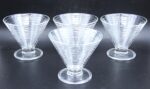 Set of four vintage pressed Martini glasses
