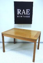 Vintage Scandinavian design small console table covered with walnut veneer