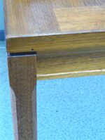 Vintage Scandinavian design small console table covered with walnut veneer - Image 7