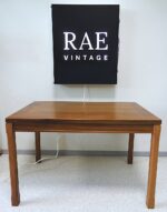 Vintage Scandinavian design small console table covered with walnut veneer - Image 4
