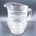 Vintage Karhula Lasin ”Uurto” series pressed glass jug