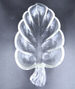 Vintage pressed glass leaf-shaped platter - Image 3