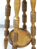 Vintage tall wooden plant stand display unit with two shelves - Image 5