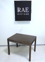 Vintage Scandinavian design small console table covered with walnut veneer